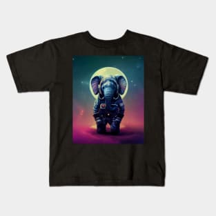 Elephant in Astronaut Costume Kids T-Shirt